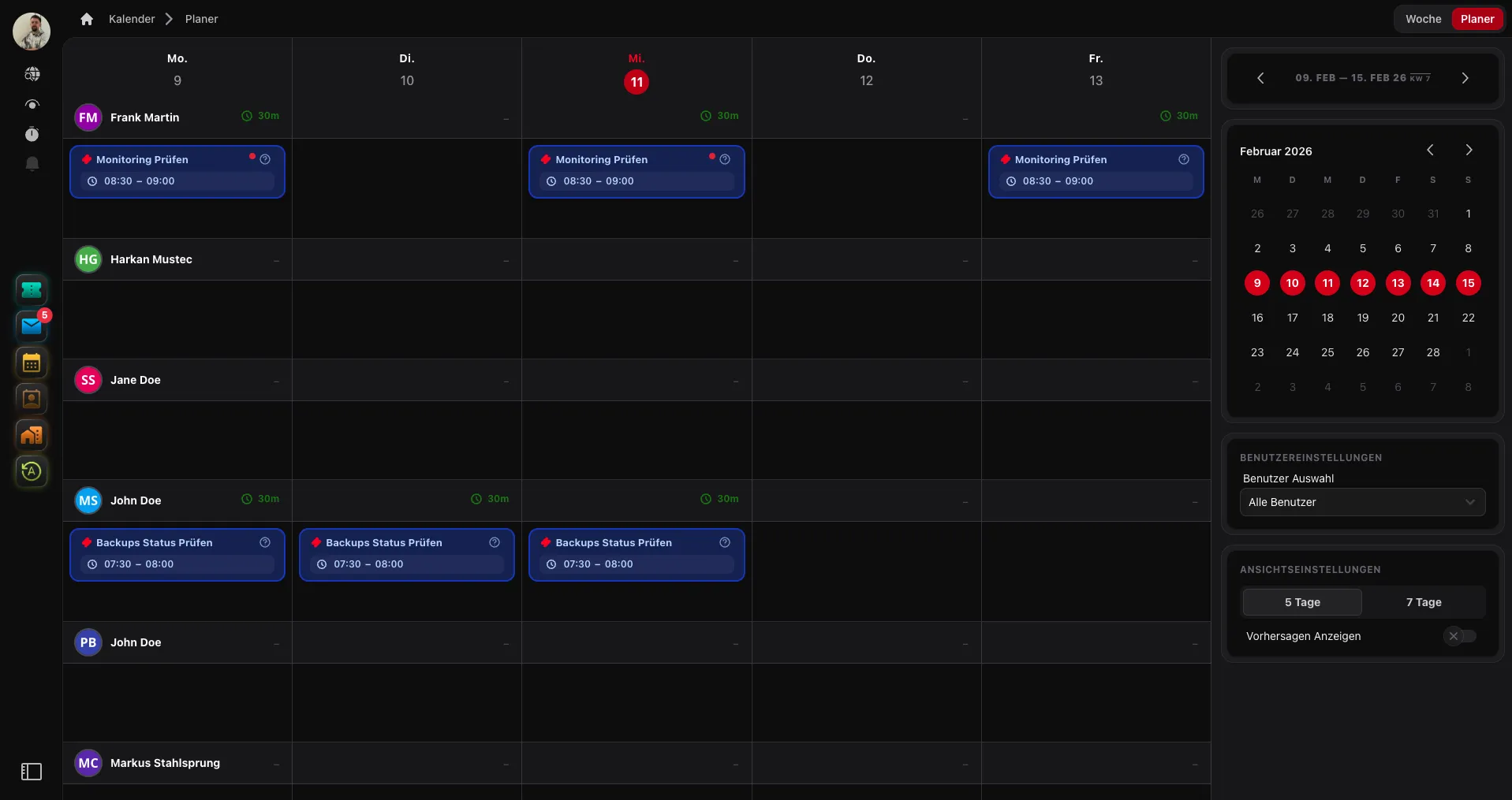 Calendar planner light