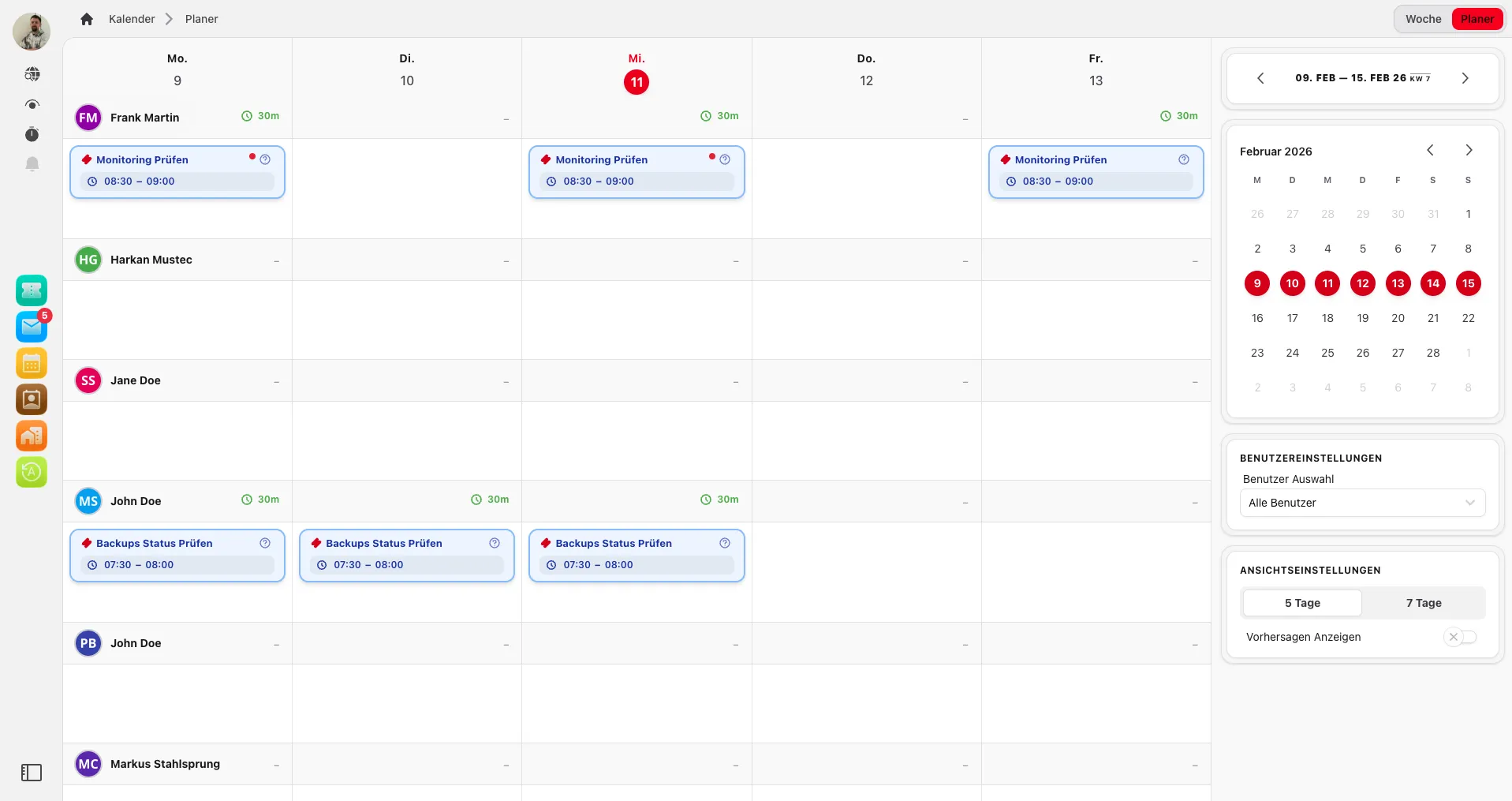 Calendar planner light